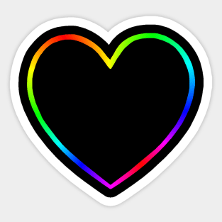 Rainbow Heart Outline Sticker